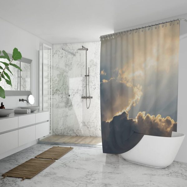 LAVNIK Waterproof Shower Curtain with Hooks - Stylish, Washable Bathroom Decor - Image 4