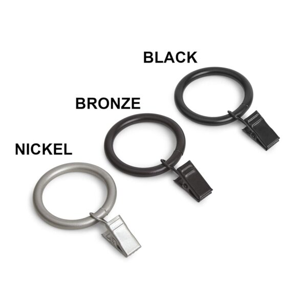 Amazon Basics Curtain Clip Ring Set of 7 - Stylish Black Hardware - Image 3