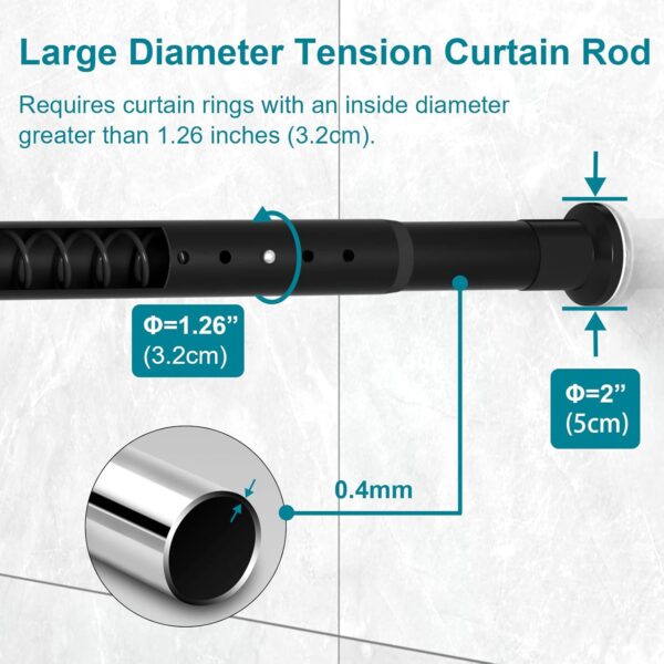 Adjustable Oxdigi Tension Shower Curtain Rod for Bathroom Decor, No Drilling - Image 3