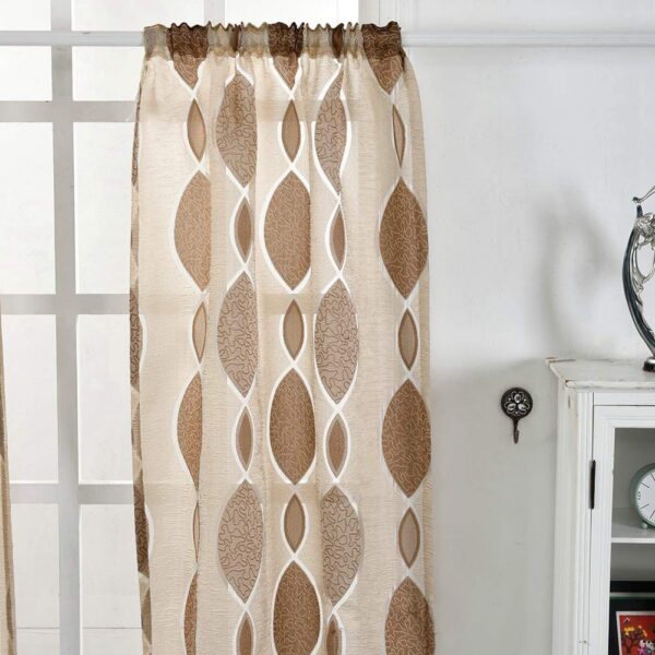 Light Brown Cafe Curtains Set for Kitchen and Living Room Sun Protection - Image 6