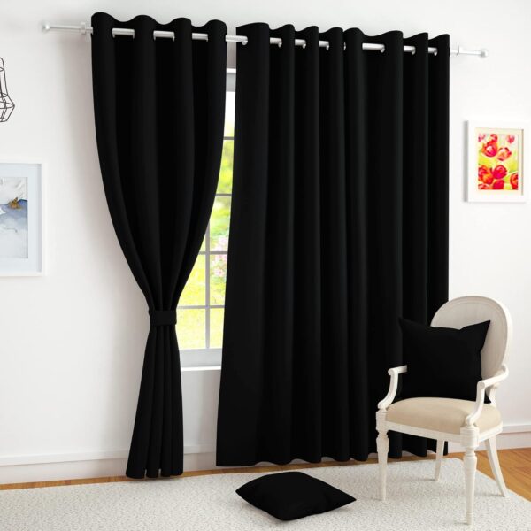 Elegant Blackout Door Curtains Set - Thermal Insulated Faux Silk for Living Room - Image 7