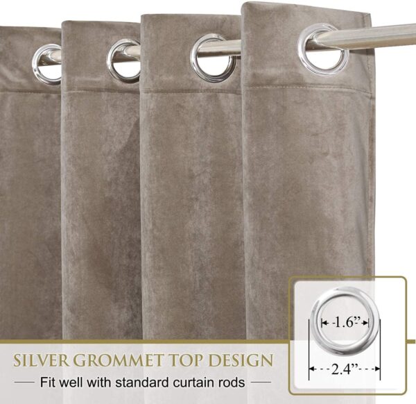 Linen Basics Velvet Taupe Curtains for Stylish Light Blocking and Privacy - Image 4