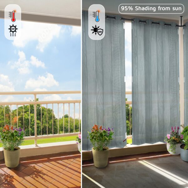 Customizable Outdoor Curtains for High Sun Blockage in Any Space - Image 2