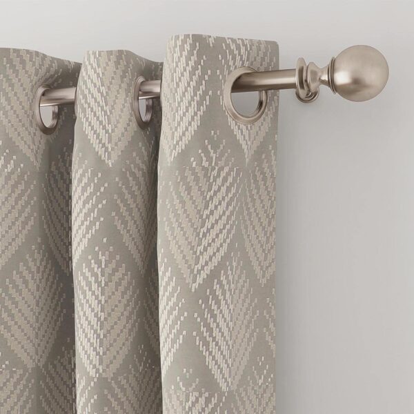 Elegant Grey Grommet Door Curtains - Set of 2, 52 x 84 Inch Panels - Image 3