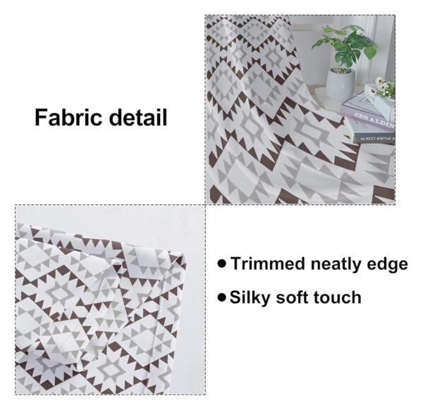 Stylish Lushomes Black Grey Geometric Semi Sheer Window Curtains Set of 2 - Image 4