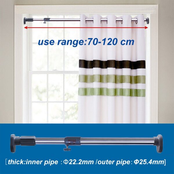 Adjustable Shower Curtain Rod for Bathroom, Kitchen, and Wardrobe Use - Image 4