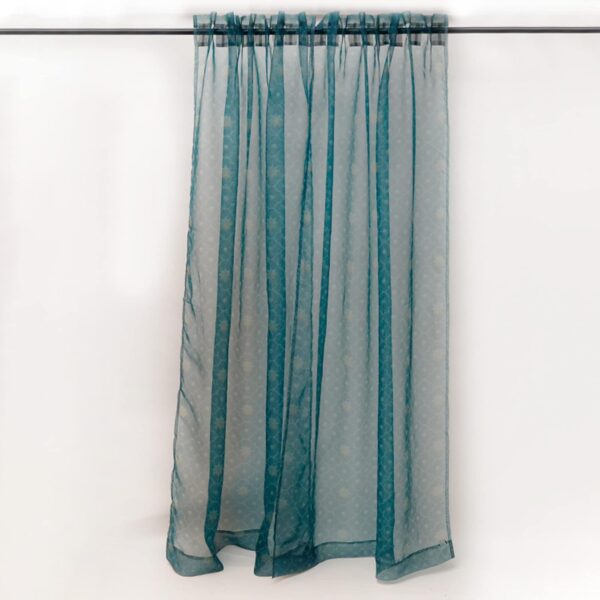 Stylish Teal Organza Curtains for Doors and Windows - Lightweight and Sheer - Image 5