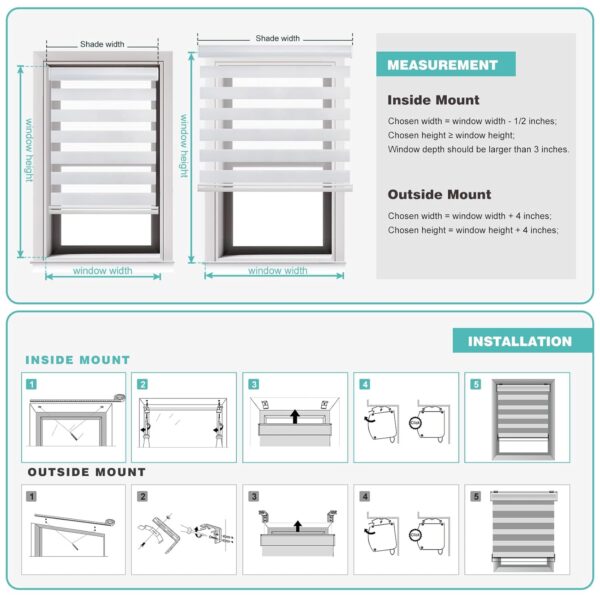 Stylish Cordless Zebra Roller Shades for Day and Night Light Filtering - Image 6