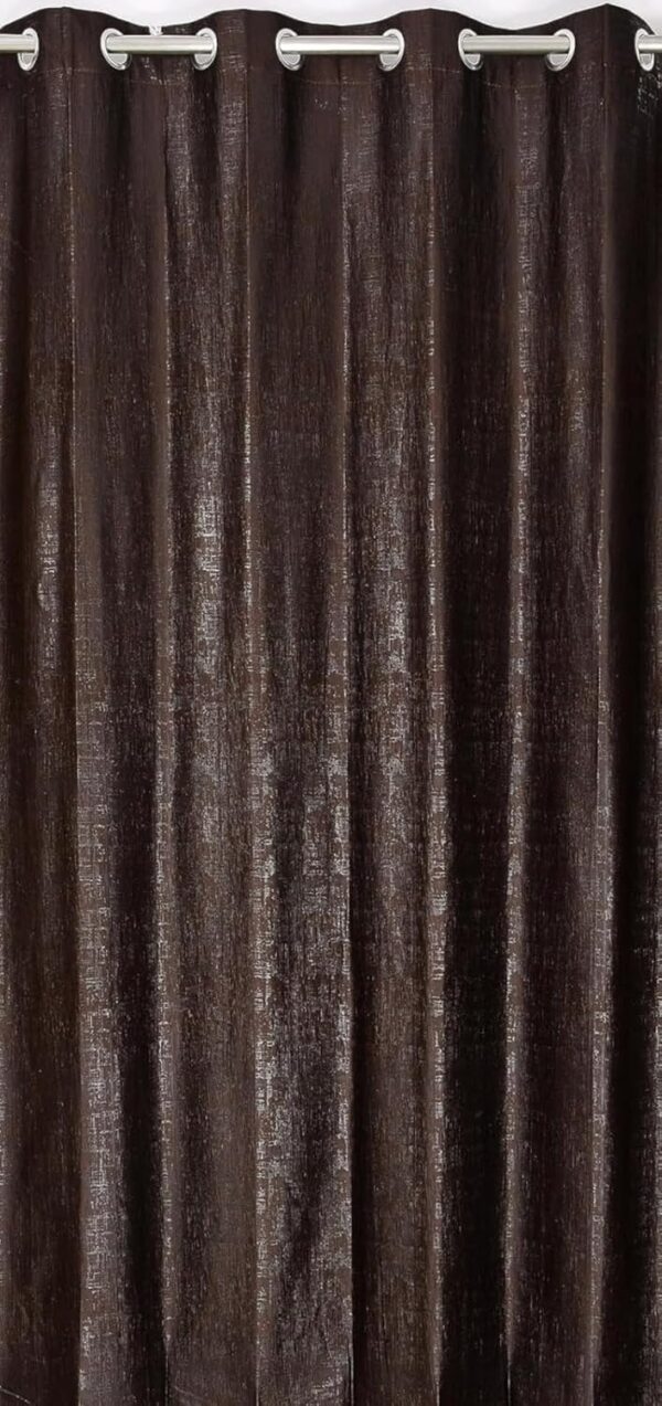 Stylish Brown Polyester Eyelet Curtains for Home and Office Decor - Image 5