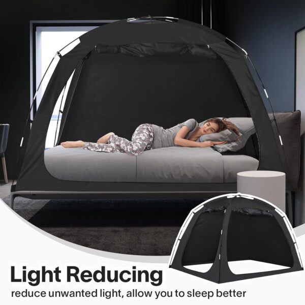 EighteenTek Bed Tent: Indoor Privacy Space with Breathable Light-Reducing Curtains - Image 2