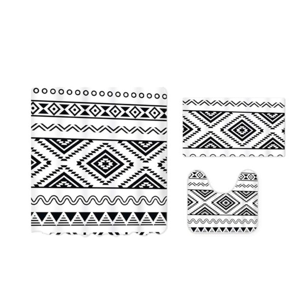 Stylish Aztec Shower Curtain & Non-Slip Bath Mat Set for Your Bathroom - Image 2