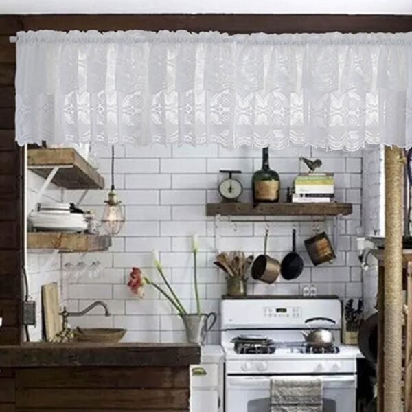 Charming ATORSE Kitchen Curtain Tier Lace Valance for Stylish Dining Spaces - Image 7