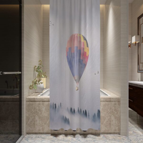 Stylish Waterproof Bathtub Shower Curtain with Hooks for Modern Bathrooms - Image 2