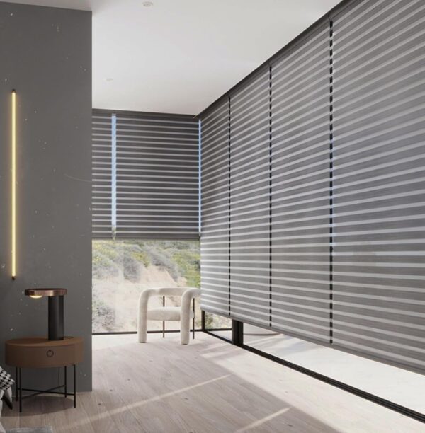 Flamax Dual Layer Cordless Zebra Roller Shades for Modern Window Elegance - Image 4