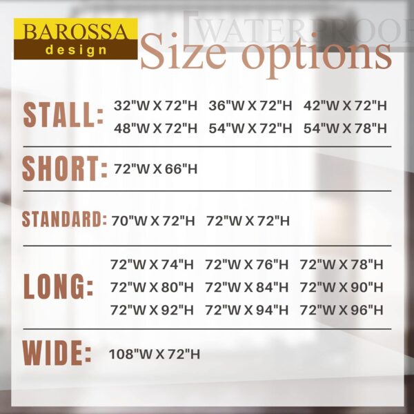 Barossa Design Waterproof Shower Curtain Liner - Hotel Quality & Machine Washable - Image 7
