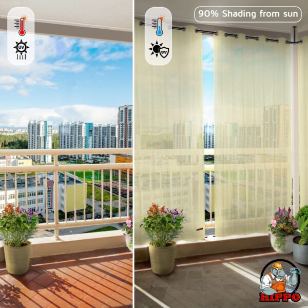 Outdoor Sun Blocking Curtains: UV Protection & Temperature Control for Balconies - Image 2