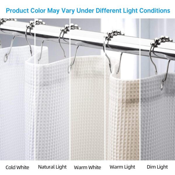 AmazerBath Heavy Duty Waffle Shower Curtain: Hotel Quality, 72x65 Inches - Image 7