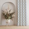 Urban Space Water Lily Blue Cotton Curtains - Stylish Light-Filtering Room Darkening - Image 2