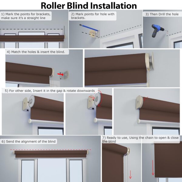 Customizable UV Protection Blackout Roller Blinds for Home & Office (4FTX9FT) - Image 8