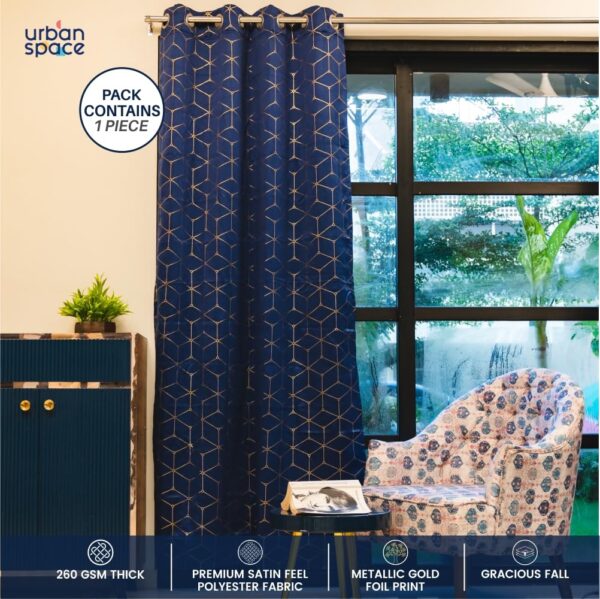 Urban Space Blackout Curtain: Elegant Gold Foil for Stylish Living Rooms - Image 2