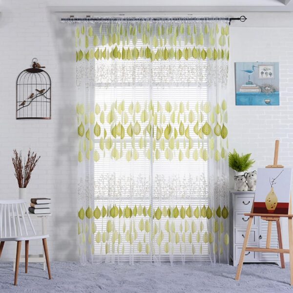 Elegant Leaf Print Sheer Curtains for Restaurants, Hotels, and Weddings - Image 5