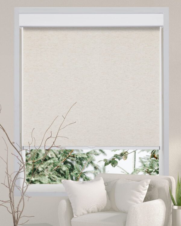 Natural Woven Roller Shades: Light Filtering Cordless Blinds for Privacy and UV Protection - Image 2