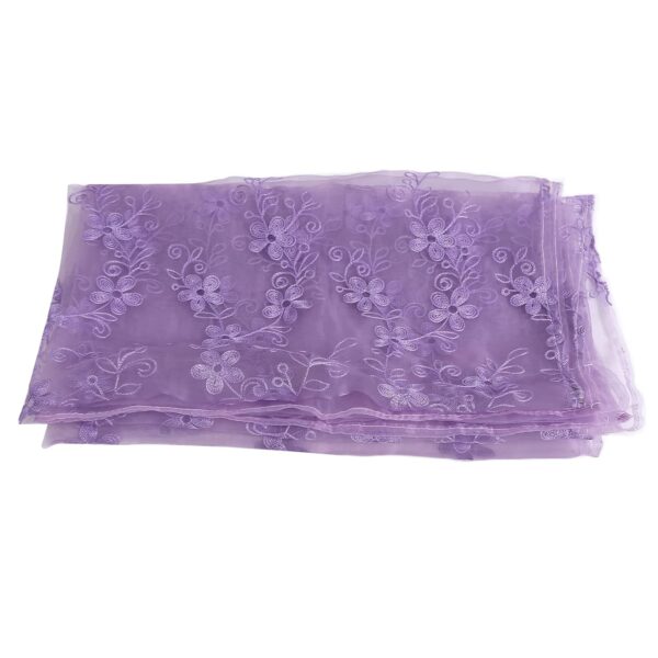 Beautiful Purple Floral Voile Curtains for Bedrooms, Weddings, and Living Rooms - Image 6