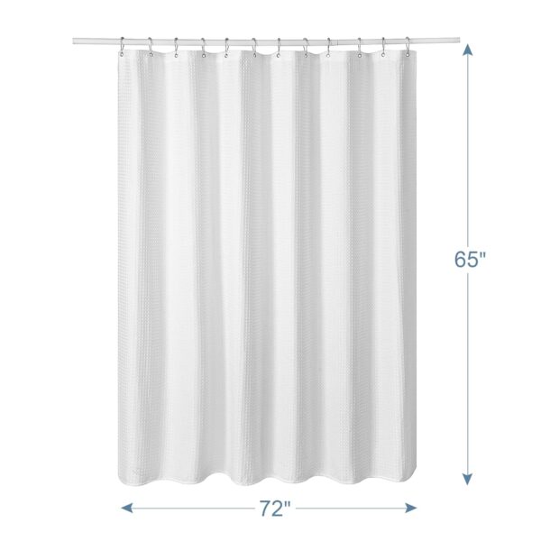 AmazerBath Heavy Duty Waffle Shower Curtain: Hotel Quality, 72x65 Inches - Image 6