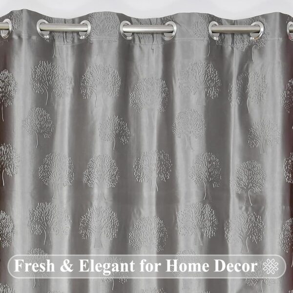 Premium 7 Feet Long Grey Curtains for Doors and Windows - Modern Design - Image 2