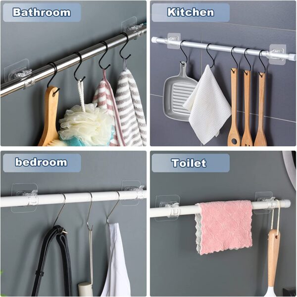 No-Drill Curtain Rod Brackets: Easy Self-Adhesive Hooks for Home & Hotel Use - Image 3