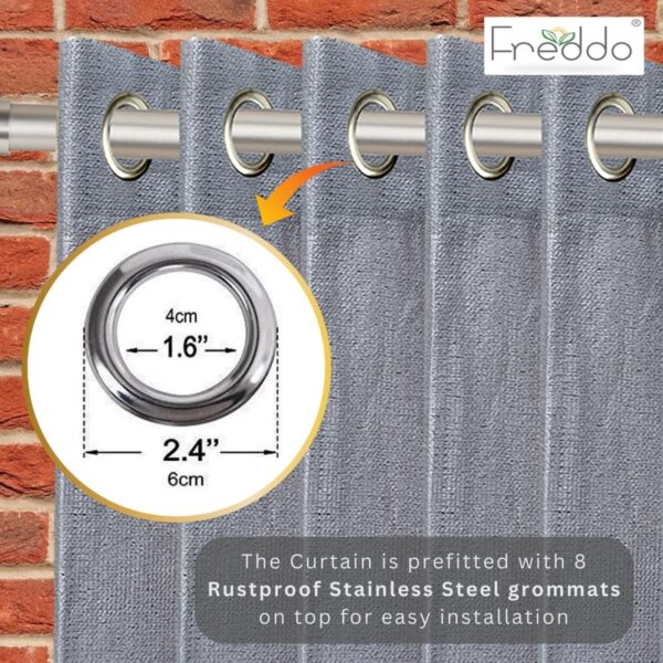 Premium Grey HDPE Eyelet Curtains for 90% Sun Blockage and UV Protection - Image 5