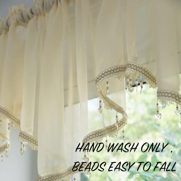 Beaded Sheer Valance Curtains for Farmhouse Living Room and Bedroom Decor - Image 5