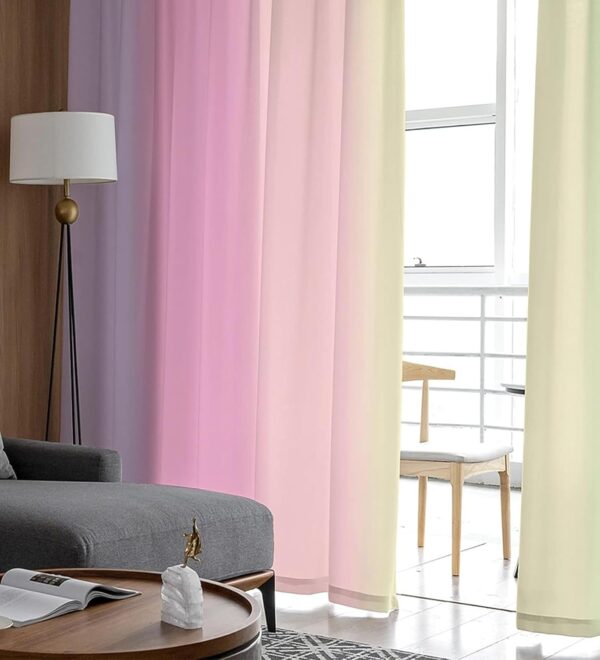 Rainbow Stripes Lilan Curtains for a Colorful Modern Living Room Decor - Image 4