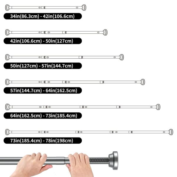 Adjustable Moforoco Tension Shower Curtain Rod - No Drill, Versatile & Stylish - Image 7