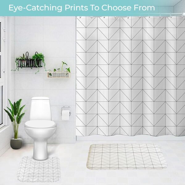 Stylish 3-Piece Bathroom Accessories Set: Shower Curtain and Anti-Skid Mats - Image 5