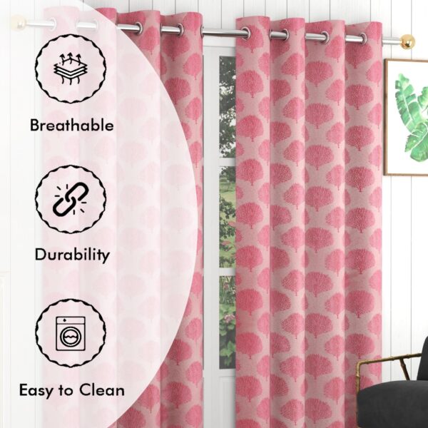 Premium Pink 5ft Window Curtains for Home Office and Living Room Decor - Image 5