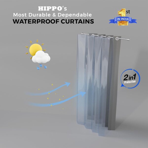 Waterproof Balcony Curtain: HDPE Fabric for Sun & Rain Protection, 9ft Long - Image 6