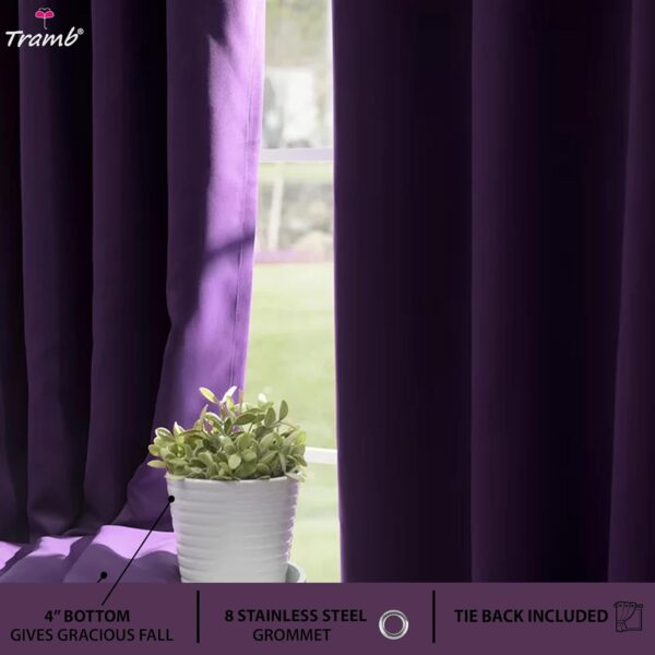 Tramb Solid Brown Blackout Curtains for Total Privacy and Noise Reduction - Image 4