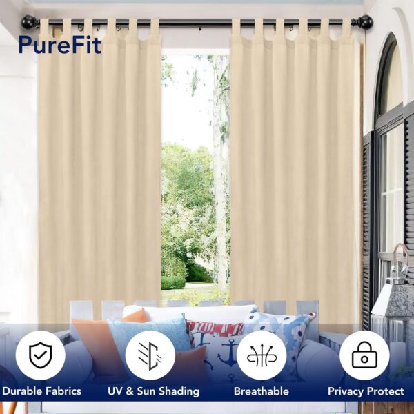 PureFit Waterproof Outdoor Curtains for Patio, Gazebo, and Pergola Privacy - Image 3