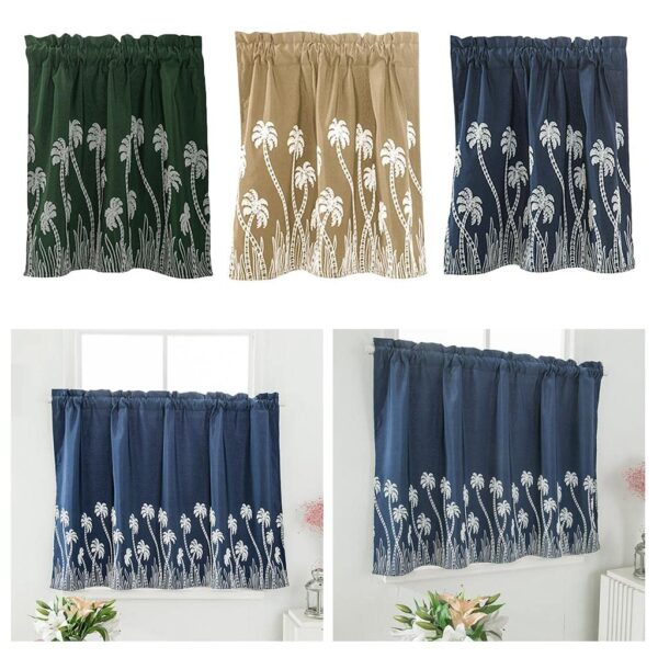 Elegant Beige Sheer Lace Curtain Valance for Stylish Home Decor - Image 5