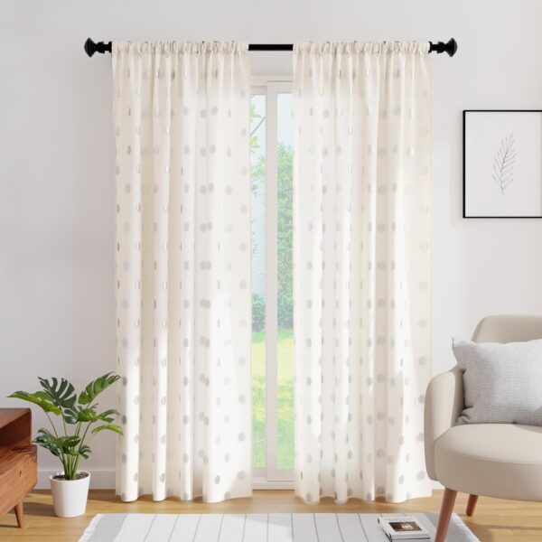 Elegant Encasa XO Light-Filtering Curtains for Kitchen, Bedroom, and Living Room - Image 2