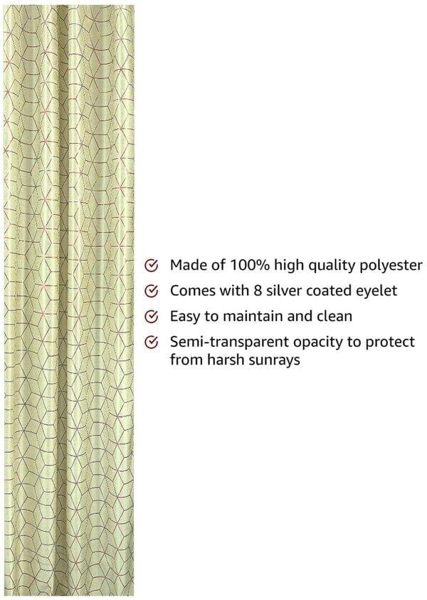 Elegant Solimo Green Polyester Knitting Foil Long Door Curtains - Pack of 2 - Image 2