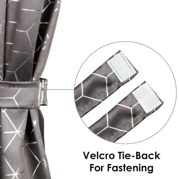 Elegant Hexagon Print Blackout Curtains for Complete Room Darkening 7 Feet Long - Image 5