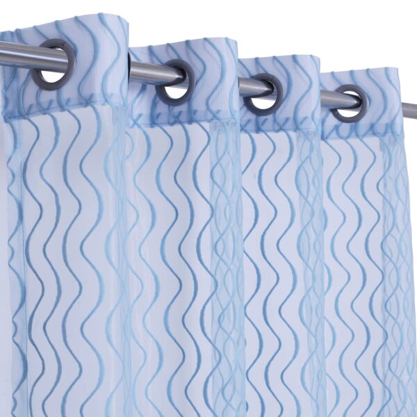 Beautiful Geometric Blue Sheer Curtains for Living Room and Bedroom Decor - Image 2