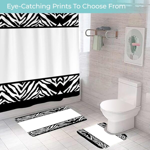 Stylish Shower Curtain & Non-Slip Mat Set for a Modern Bathroom Makeover - Image 5