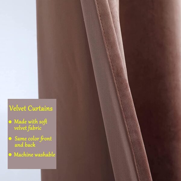 Stylish Rose Gold Velvet Blackout Curtains for Cozy Living Rooms and Bedrooms - Image 3