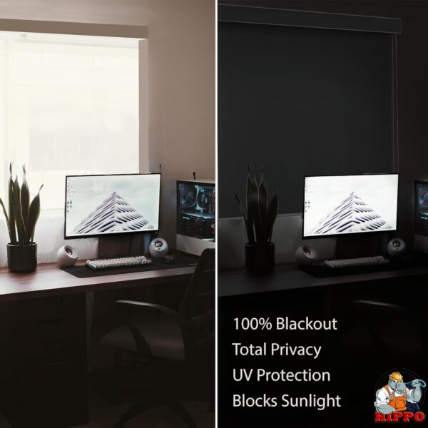 Customizable 100% Blackout Roller Blinds for UV Protection and Room Darkening - Image 2