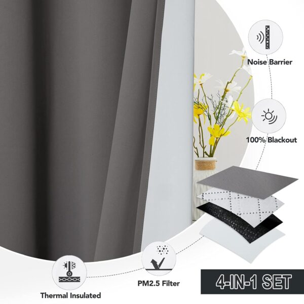 Soundproof Thermal Insulated Curtains for Total Blackout and Air Filtration - Image 5