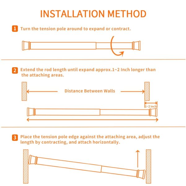 Adjustable 6 Pack Spring Tension Curtain Rods for Home DIY Projects - Image 6