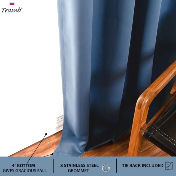 Tramb Solid Brown Blackout Curtains for Total Privacy and Noise Reduction - Image 4